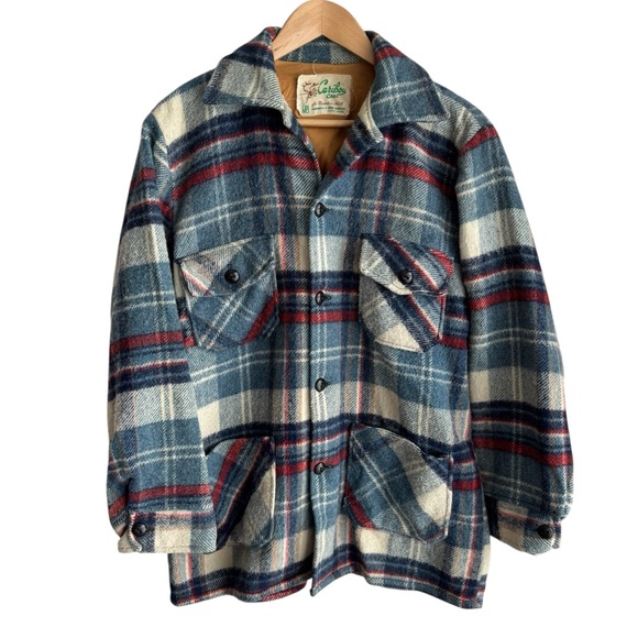 JP Hammill & Son Ltd Other - Vintage 60s 70s Caribou Coat Plaid Wool Jacket Shacket Button Up Mens M Womens L